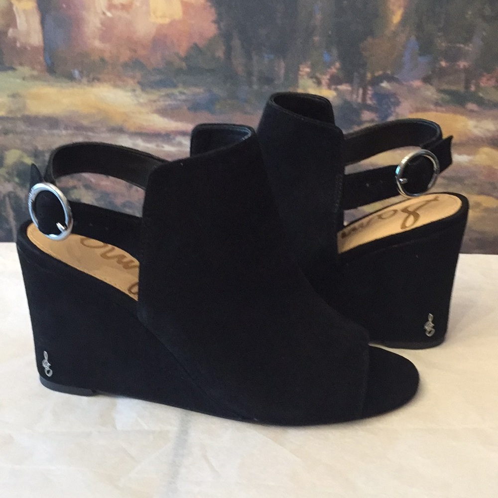 BNWT Sam Edelman Suede Warick Wedge Sandal - Picture 3 of 8